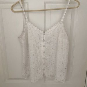White eyelet Abercrombie Tank
